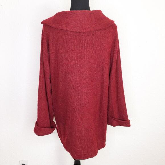 Soft Surroundings deep red slit collar tunic sweater size 1X - Picture 2 of 14
